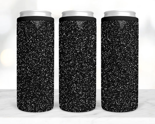 Black glitter koozie