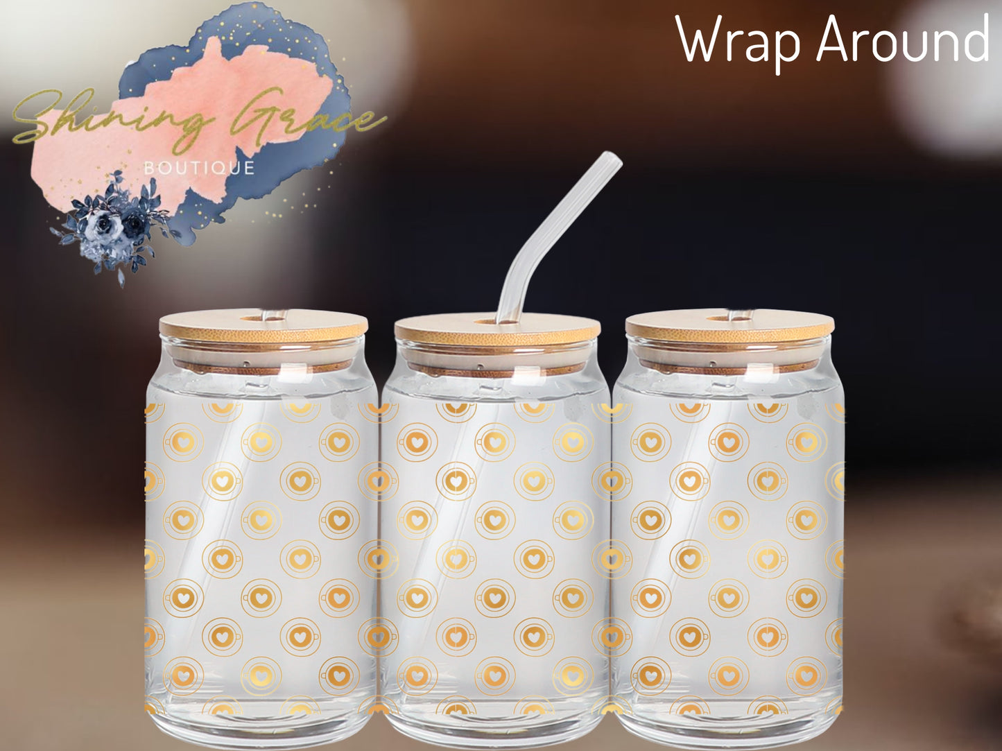 Wrap Around - Gold Hearts