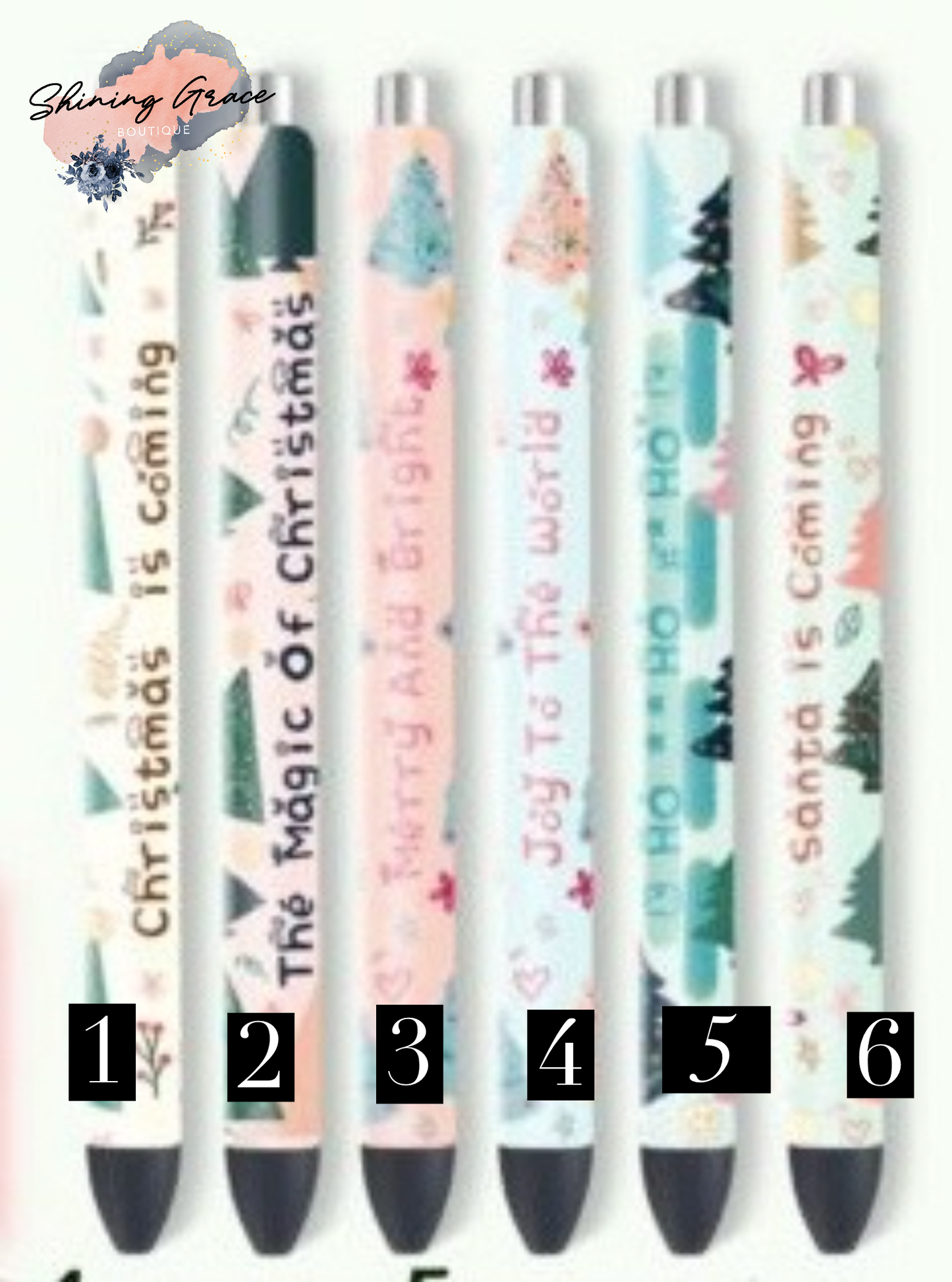 Pastel Christmas pens