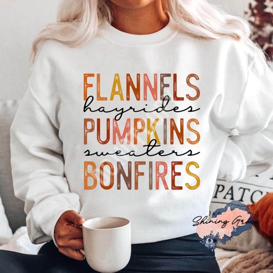 Flannels pumpkins bonfires