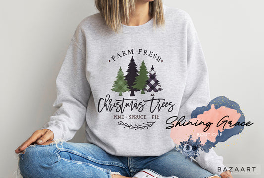 Farm fresh Christmas trees sweatshirt