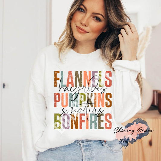 Flannels pumpkins bonfires