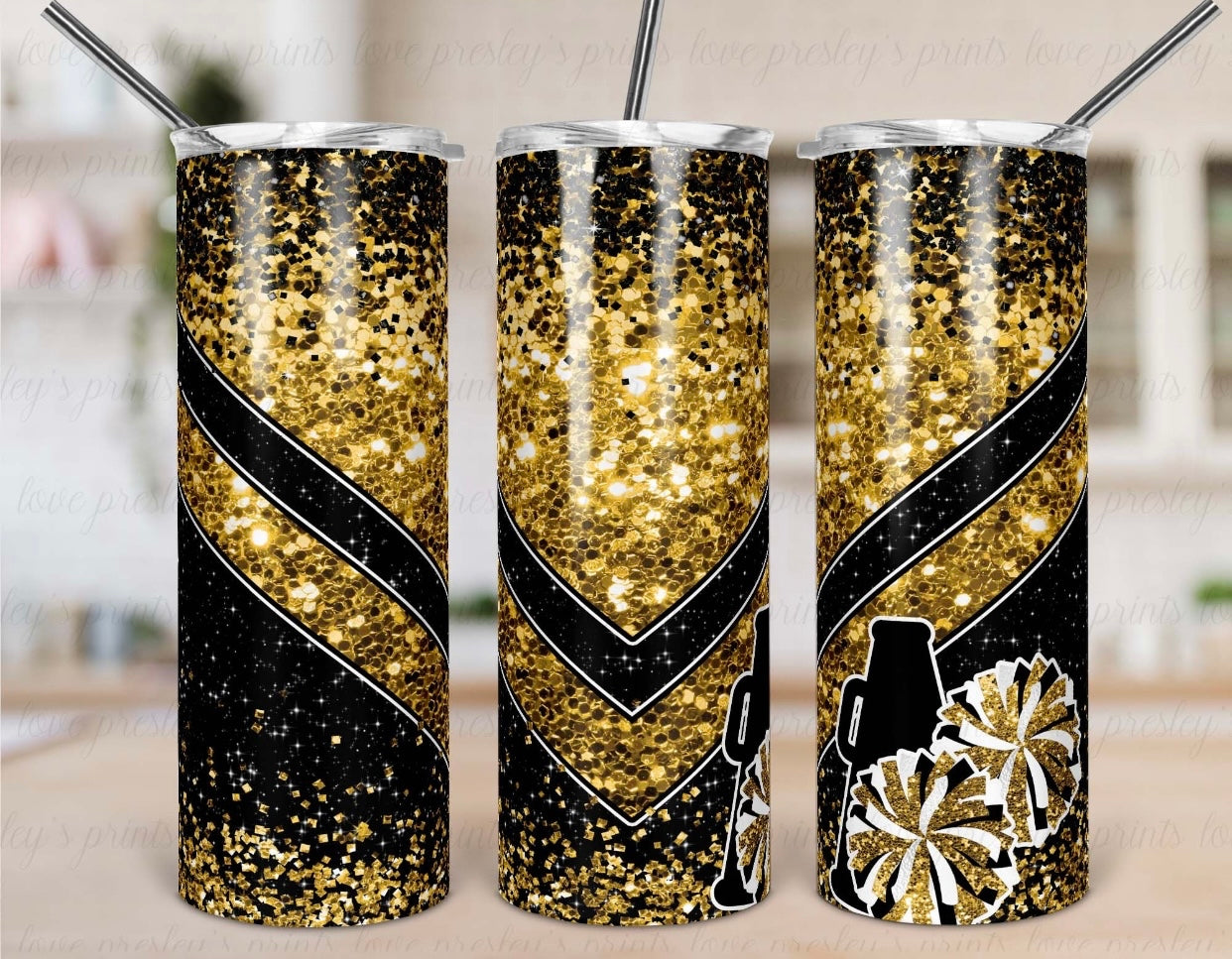 Black and gold cheer v