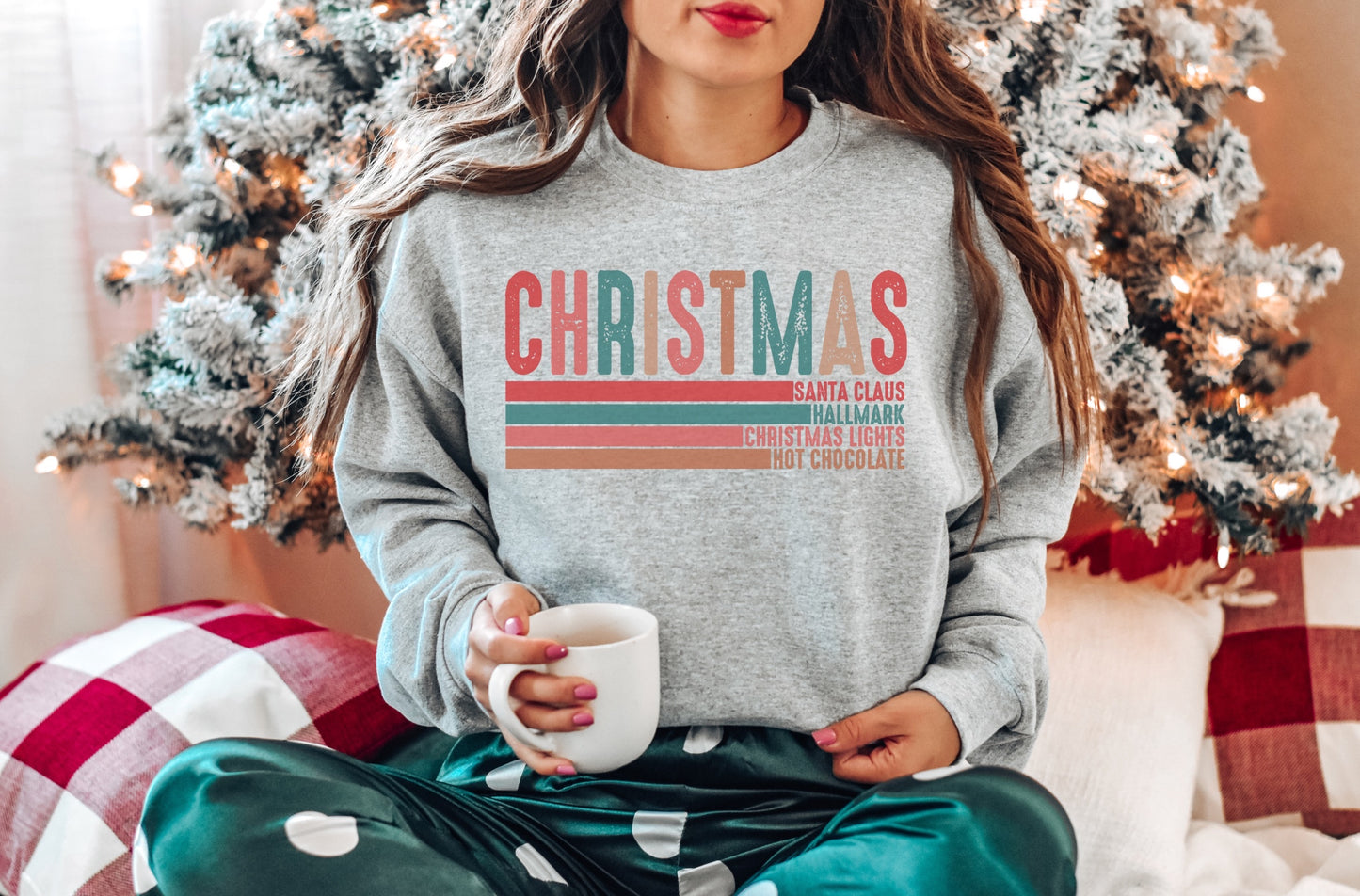 Christmas stripe  sweatshirt