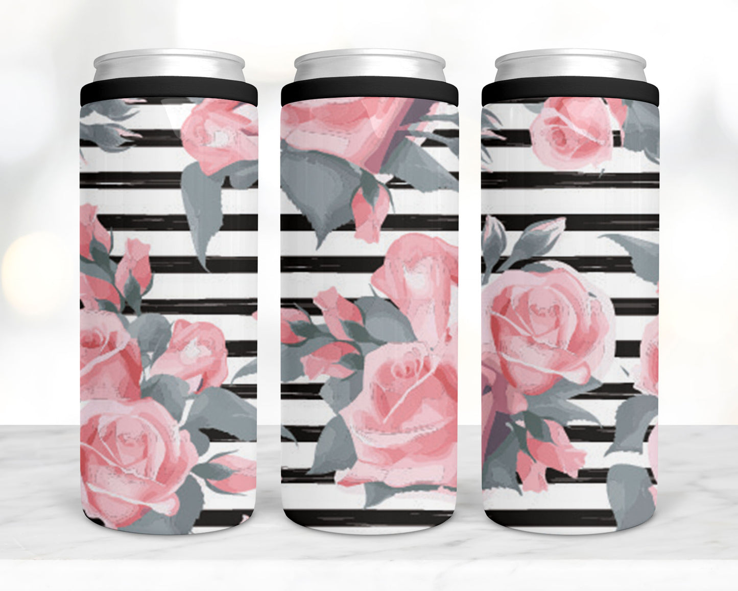 Pink Rose  koozie