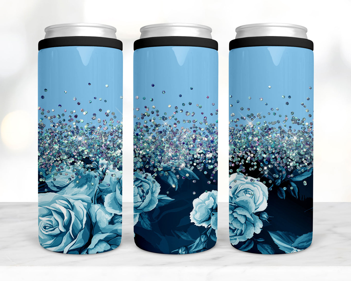 Blue Floral  koozie