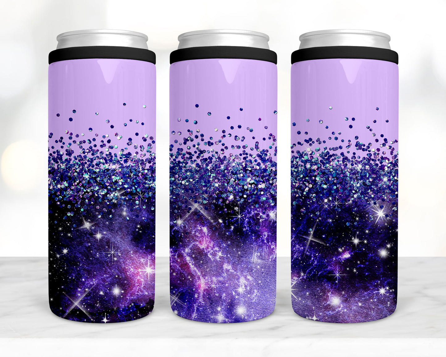 Purple galaxy koozie