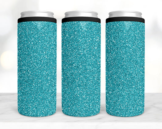 Blue glitter koozie