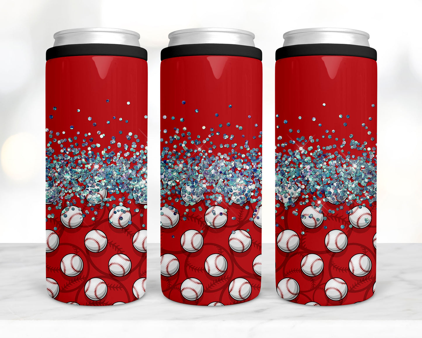 Red Baseball koozie