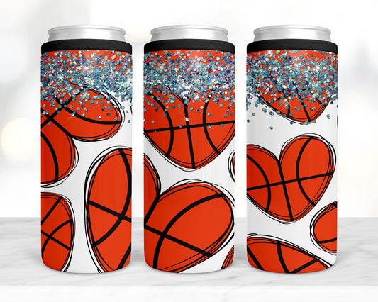 Basketball Hearts koozie