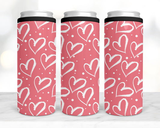 Pink Hearts koozie