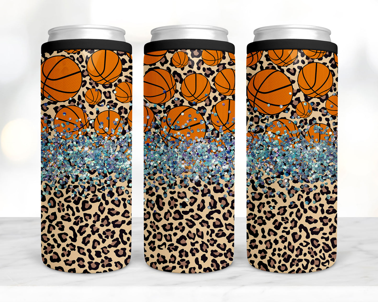 Basketball leopard koozie