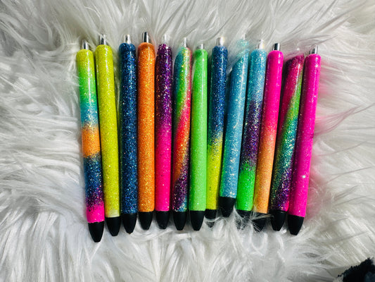 Neon glitter pen