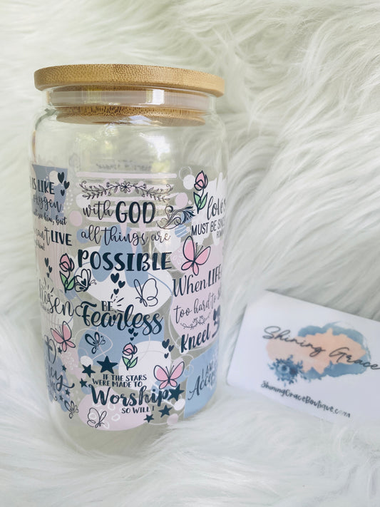 Christian affirmations/ Verse Glass