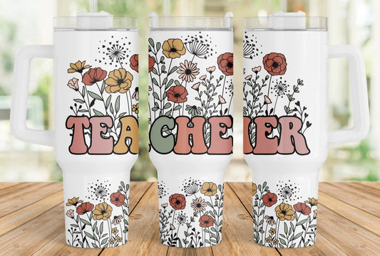 Teacher Floral 40oz