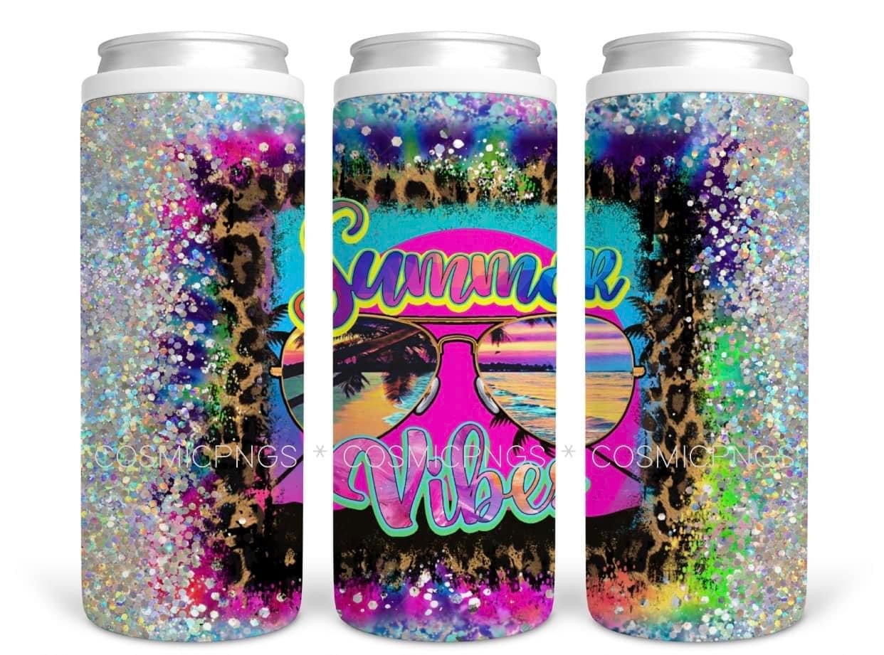 Summer vibes rainbow koozie