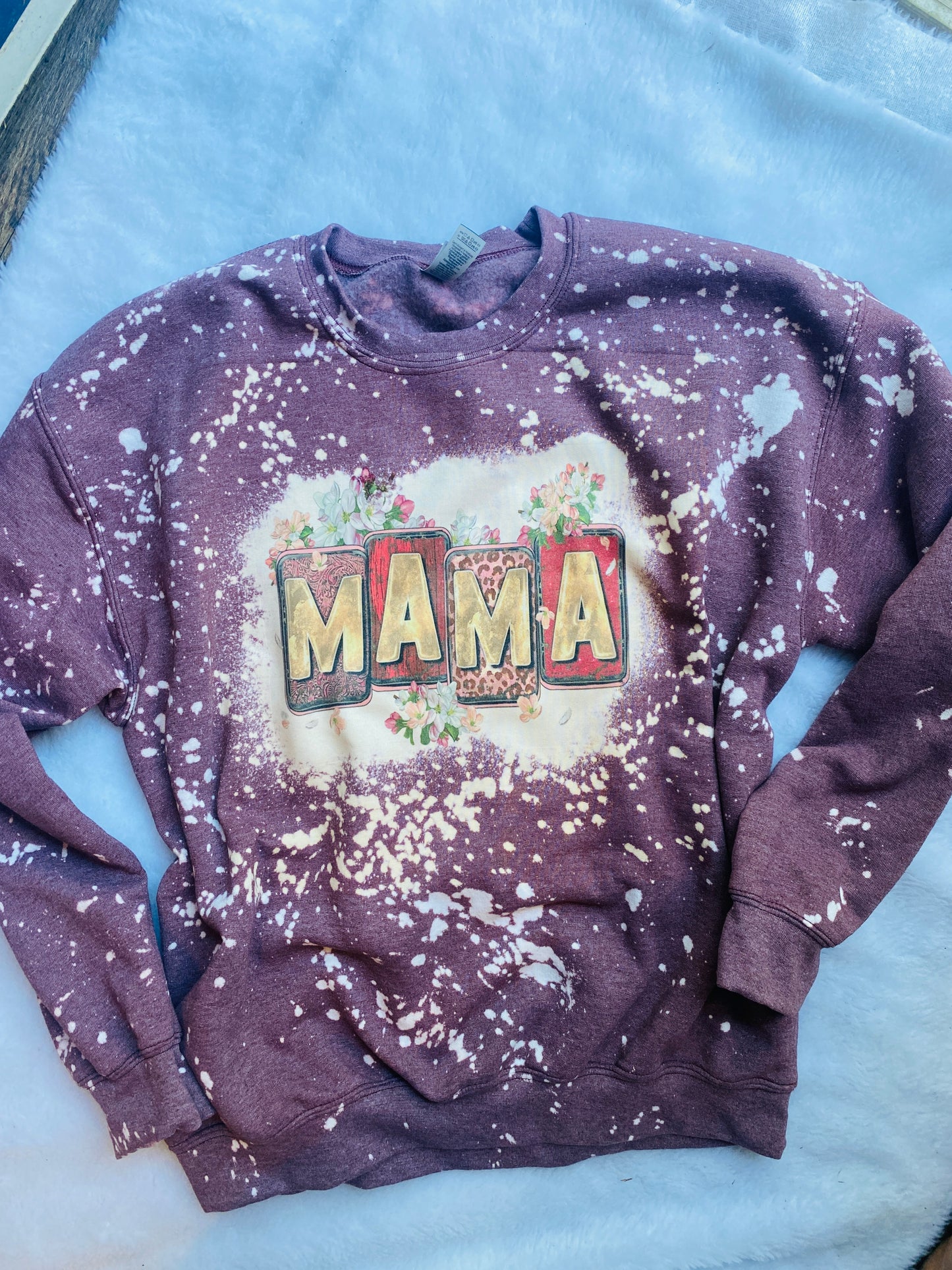 Mama bleached he floral sweatshirt