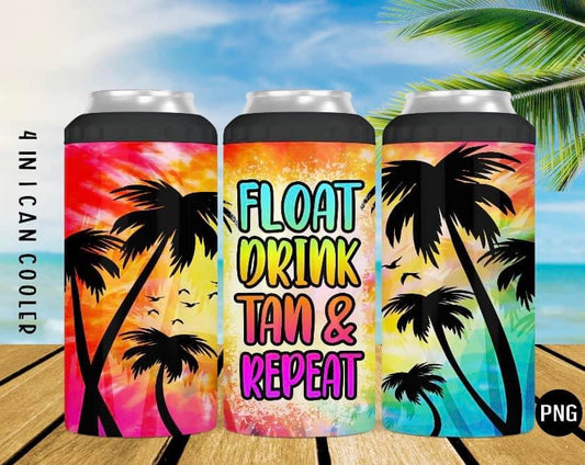 Float drink tan repeat koozie