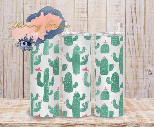 Green and white Cacti