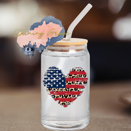 Patriotic Leopard Heart