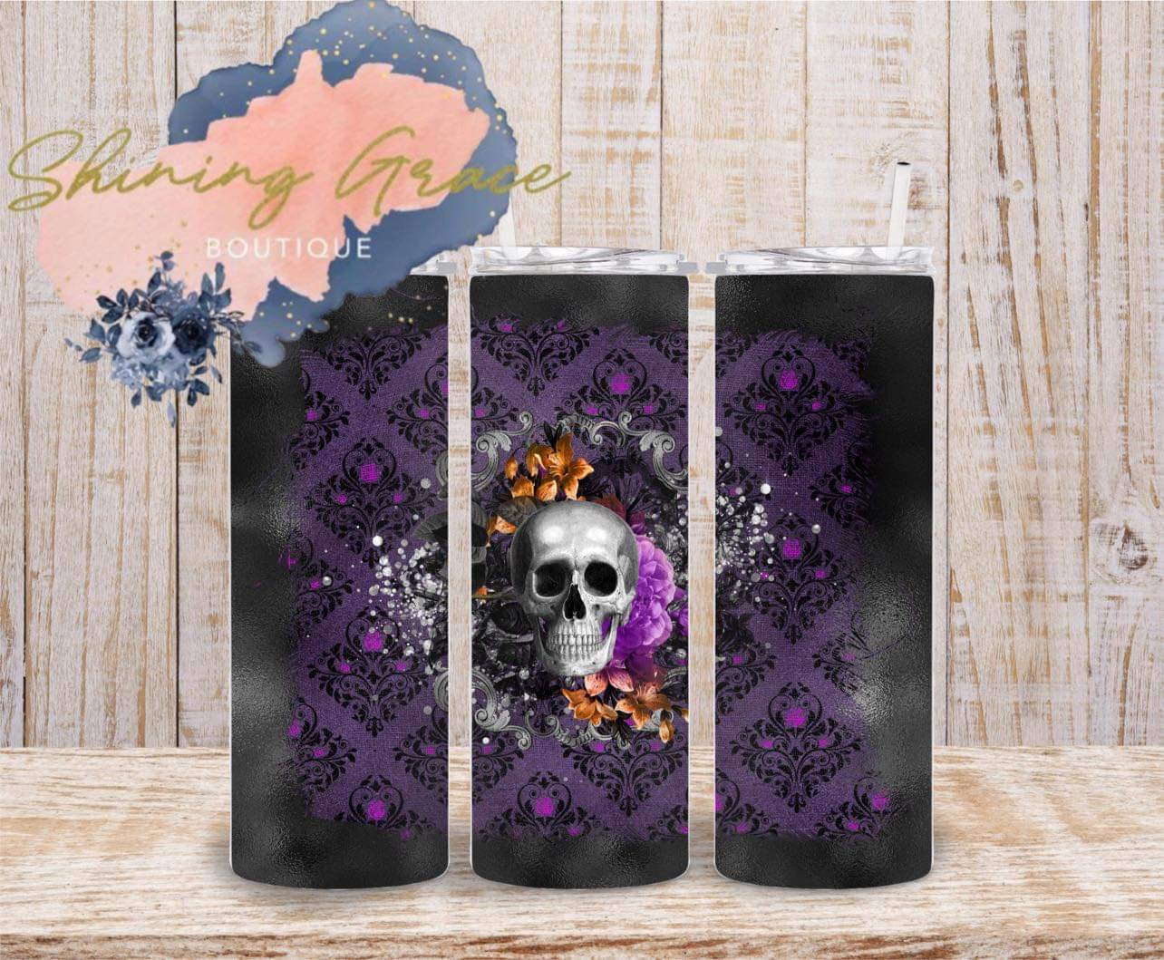 Black & purple skull