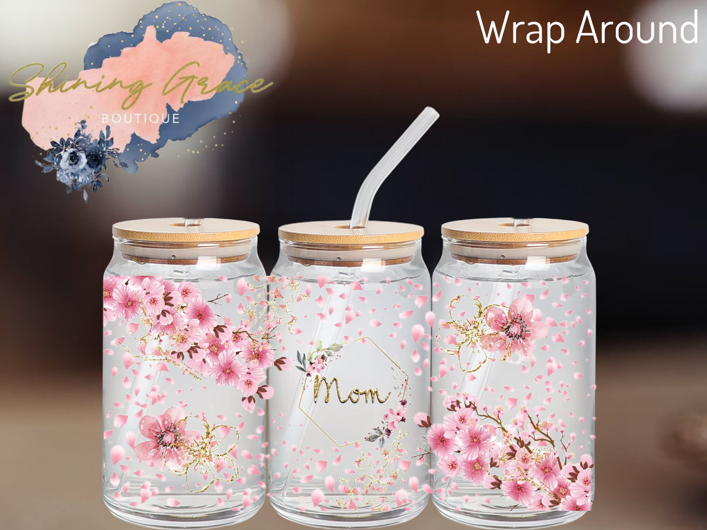 Wrap Around- Pink Floral Mom