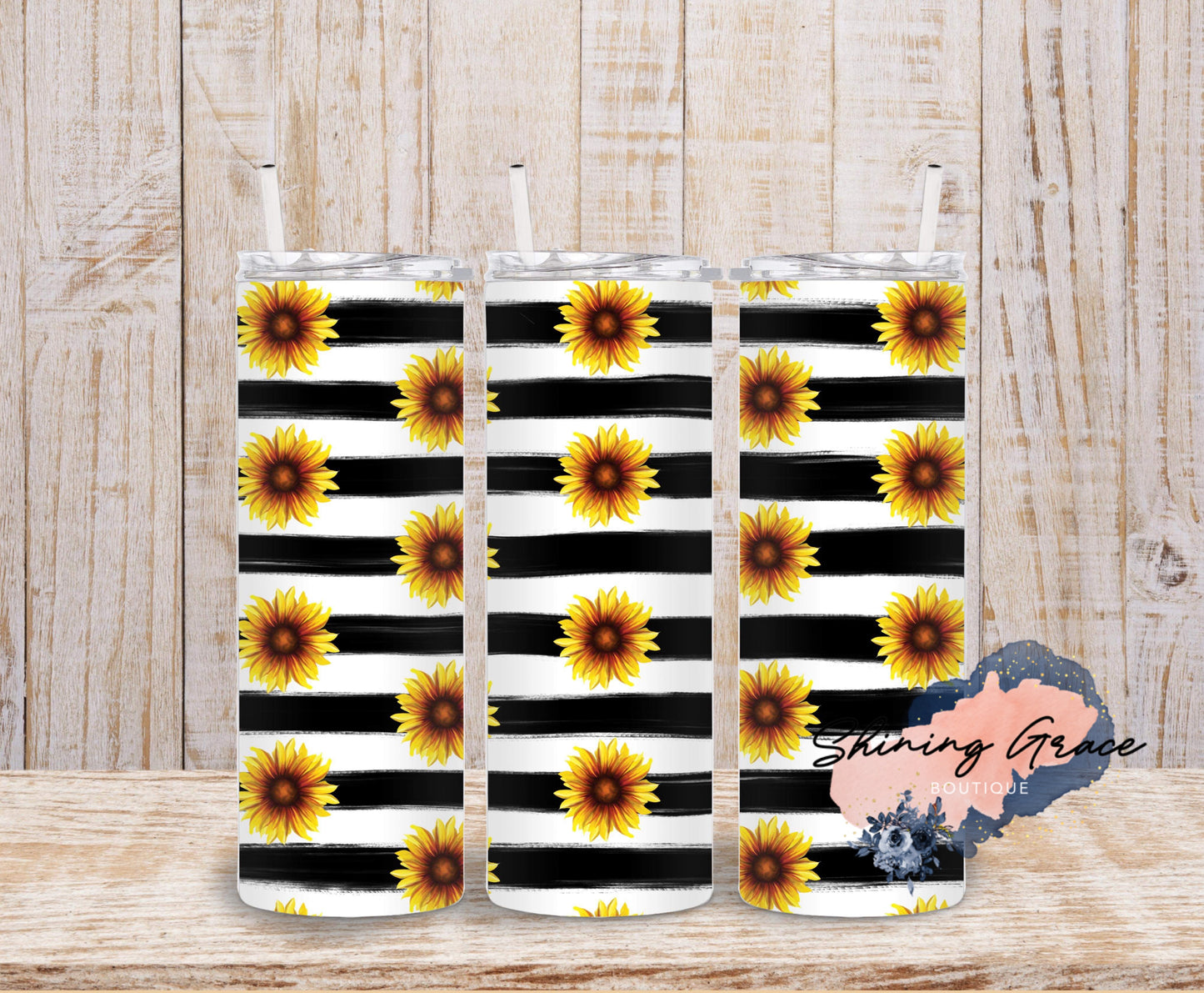 Black and white striped sunflower