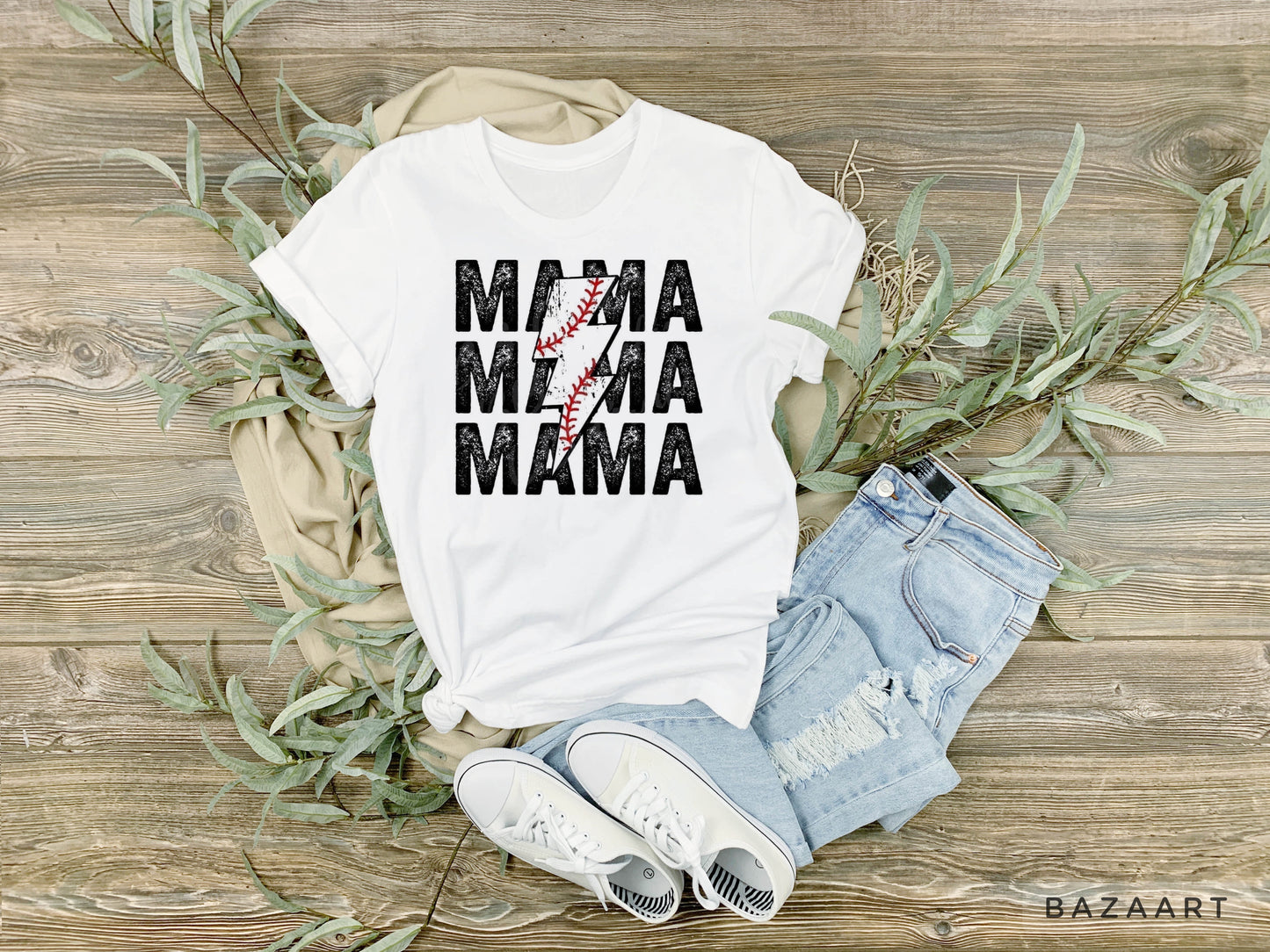 Baseball mama tee